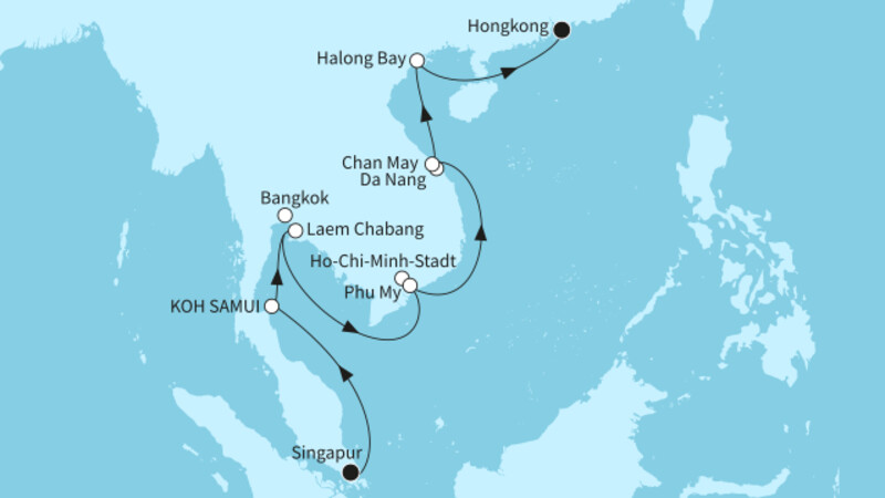 14 Nächte - Südostasien und Vietnam - ab Singapur/bis Hongkong 14 Nächte - Südostasien und Vietnam - ab Singapur/bis Hongkong
