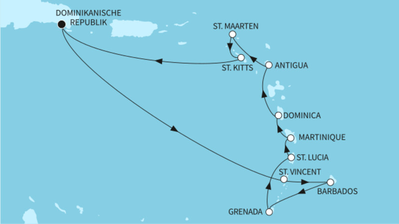 14 Nächte - Karibische Inseln - ab/bis La Romana 14 Nächte - Karibische Inseln - ab/bis La Romana