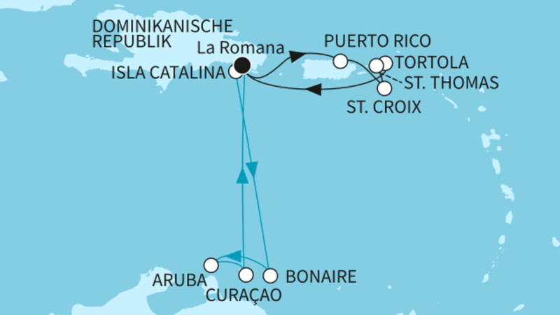 14 Nächte - Karibische Inselwelten - ab/bis La Romana 14 Nächte - Karibische Inselwelten - ab/bis La Romana