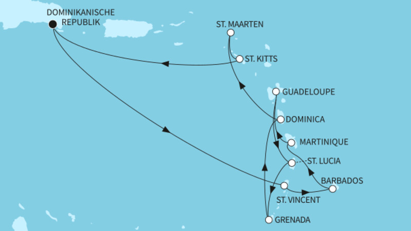14 Nächte - Karibische Inseln - ab/bis La Romana 14 Nächte - Karibische Inseln - ab/bis La Romana