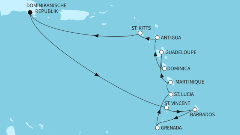 14 Nächte - Karibische Inseln - ab/bis La Romana 14 Nächte - Karibische Inseln - ab/bis La Romana