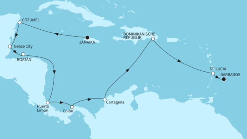 14 Nächte - Best of Mittelamerika - ab Montego Bay/bis Bridgetown 14 Nächte - Best of Mittelamerika - ab Montego Bay/bis Bridgetown