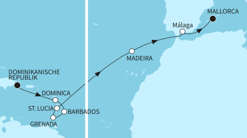 18 Nächte - Transatlantik - ab La Romana/bis Palma 18 Nächte - Transatlantik - ab La Romana/bis Palma