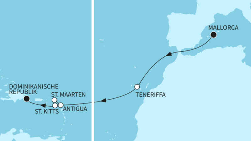 14 Nächte - Transatlantik - ab Palma/bis La Romana 14 Nächte - Transatlantik - ab Palma/bis La Romana