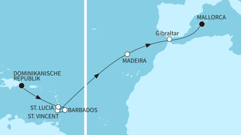 17 Nächte - Auszeit auf dem Atlantik - ab La Romana/bis Palma 17 Nächte - Auszeit auf dem Atlantik - ab La Romana/bis Palma
