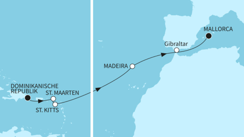 15 Nächte - Auszeit auf dem Atlantik - ab La Romana/bis Palma 15 Nächte - Auszeit auf dem Atlantik - ab La Romana/bis Palma
