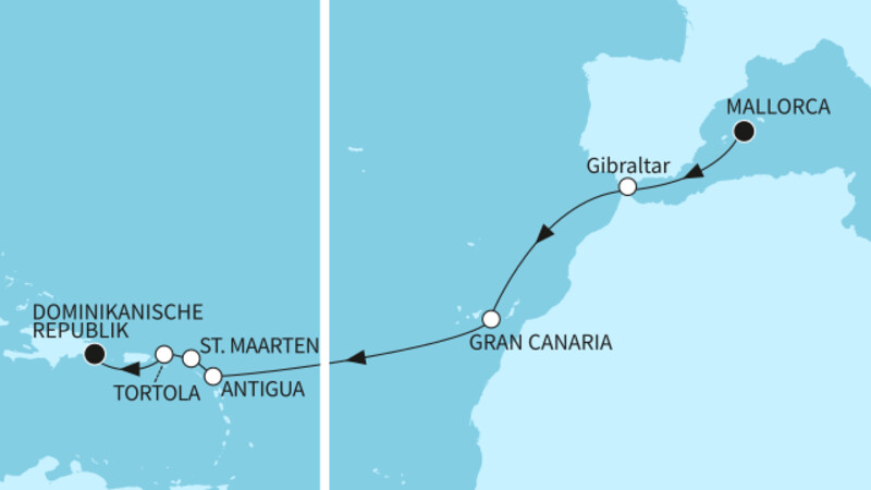 14 Nächte - Transatlantik - ab Palma/bis La Romana 14 Nächte - Transatlantik - ab Palma/bis La Romana