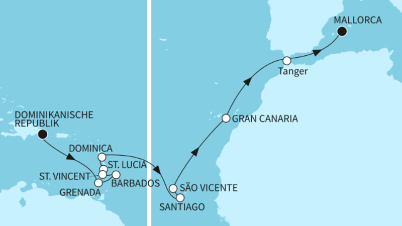 21 Nächte - Transatlantik - ab La Romana/bis Palma 21 Nächte - Transatlantik - ab La Romana/bis Palma