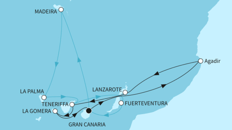 14 Nächte - Kanaren, Madeira und marokkanisches Flair - ab/bis Las Palmas 14 Nächte - Kanaren, Madeira und marokkanisches Flair - ab/bis Las Palmas