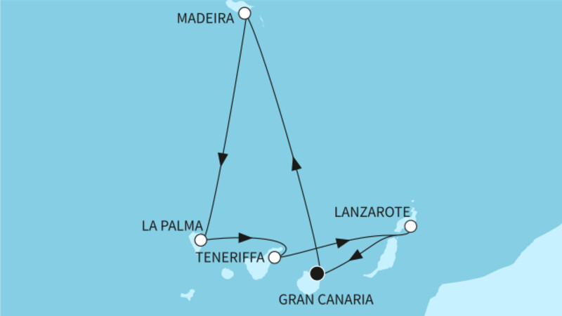7 Nächte - Kanaren mit Madeira - ab/bis Las Palmas 7 Nächte - Kanaren mit Madeira - ab/bis Las Palmas