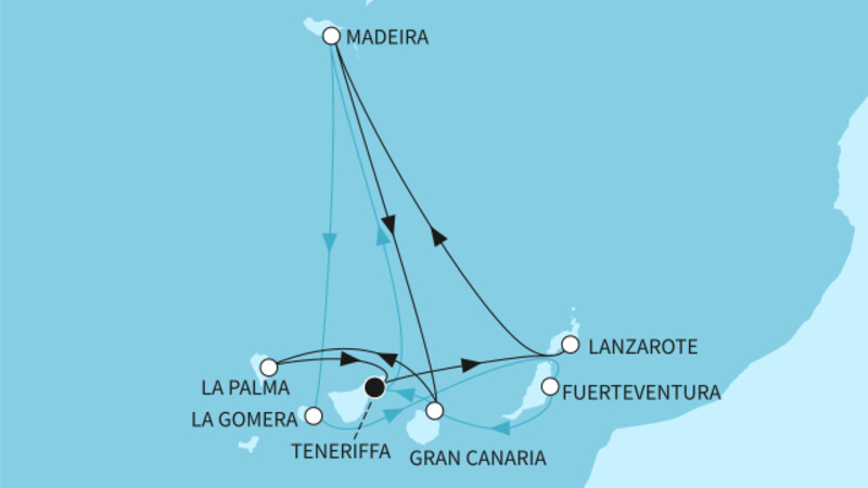 14 Nächte - Kanaren mit Madeira - ab/bis Santa Cruz