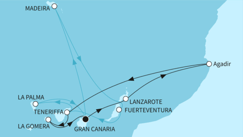14 Nächte - Festtage Kanaren & Marokko - ab/bis Las Palmas 14 Nächte - Festtage Kanaren & Marokko - ab/bis Las Palmas