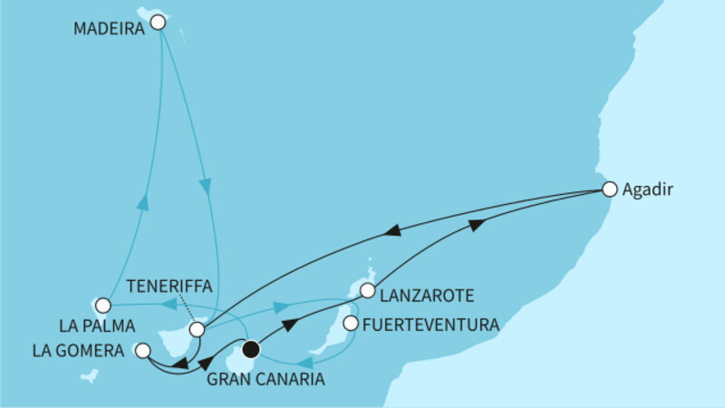 14 Nächte - Festtage Kanaren & Marokko - ab/bis Las Palmas 14 Nächte - Festtage Kanaren & Marokko - ab/bis Las Palmas