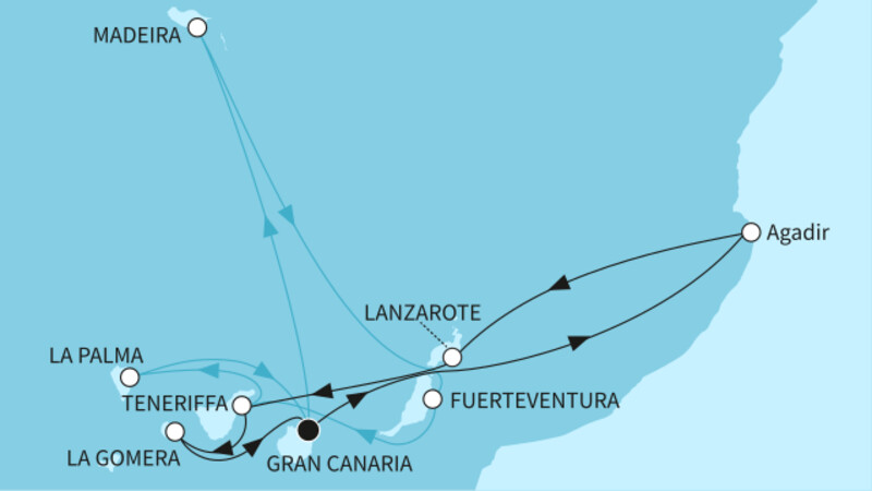 14 Nächte - Jahresauftakt Kanaren & Madeira - ab/bis Las Palmas 14 Nächte - Jahresauftakt Kanaren & Madeira - ab/bis Las Palmas