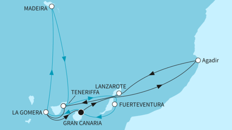 14 Nächte - Kanaren, Madeira und marokkanisches Flair - ab/bis Las Palmas 14 Nächte - Kanaren, Madeira und marokkanisches Flair - ab/bis Las Palmas