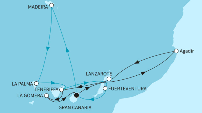 14 Nächte - Kanaren, Madeira und marokkanisches Flair - ab/bis Las Palmas 14 Nächte - Kanaren, Madeira und marokkanisches Flair - ab/bis Las Palmas