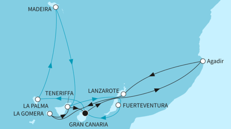 14 Nächte - Kanaren, Madeira und marokkanisches Flair - ab/bis Las Palmas 14 Nächte - Kanaren, Madeira und marokkanisches Flair - ab/bis Las Palmas