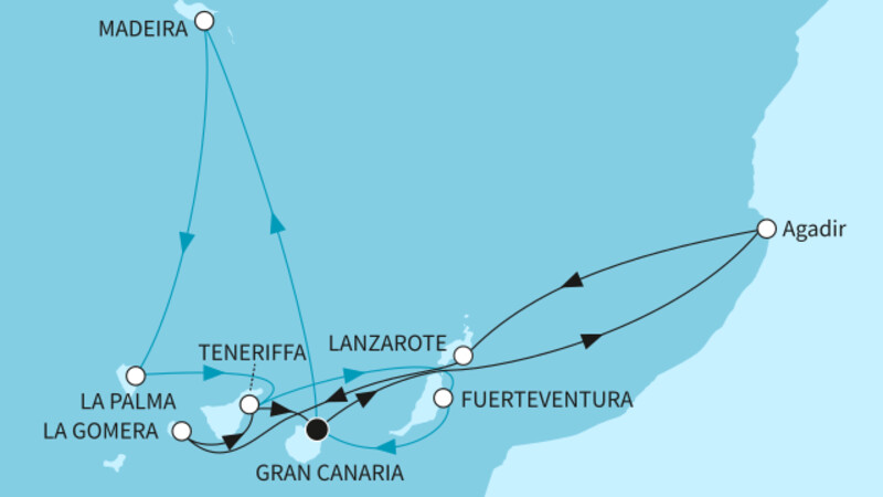 14 Nächte - Kanaren, Madeira und marokkanisches Flair - ab/bis Las Palmas 14 Nächte - Kanaren, Madeira und marokkanisches Flair - ab/bis Las Palmas