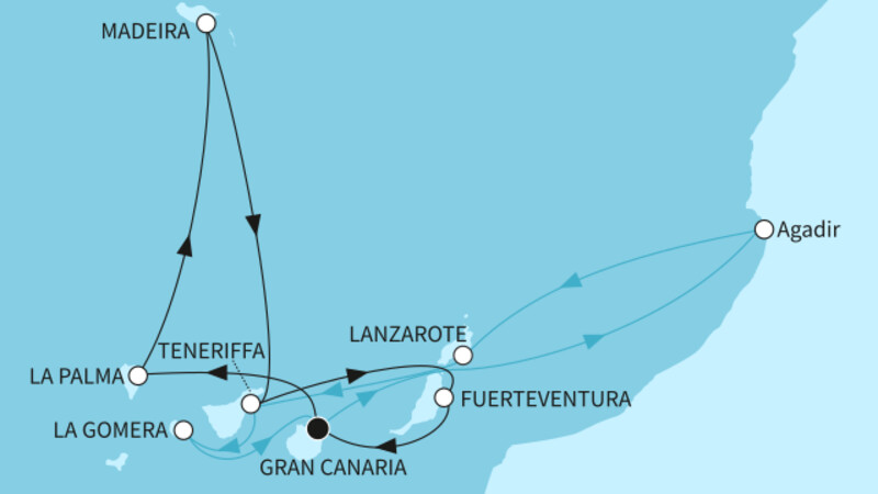 14 Nächte - Kanaren, Madeira und marokkanisches Flair - ab/bis Las Palmas 14 Nächte - Kanaren, Madeira und marokkanisches Flair - ab/bis Las Palmas