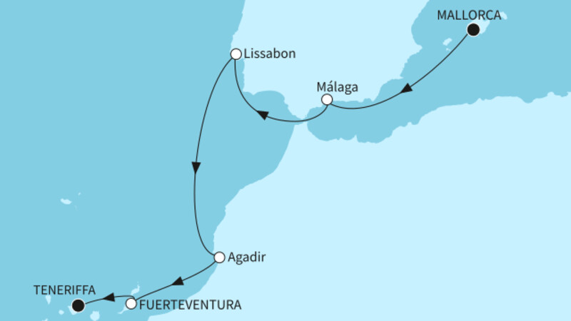 10 Nächte - Jahresauftakt Spaniens Süden und Kanaren - ab Palma/bis Santa Cruz 10 Nächte - Jahresauftakt Spaniens Süden und Kanaren - ab Palma/bis Santa Cruz