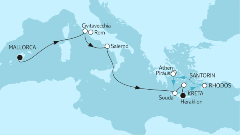 Mallorca bis Kreta II & Griechenland mit Rhodos