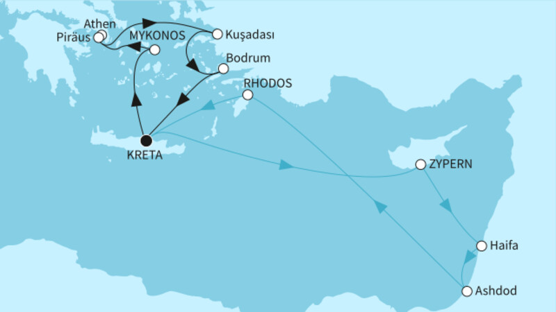 14 Nächte - Östliches Mittelmeer mit Piräus & Zypern
