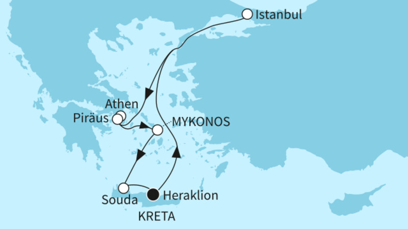 7 Nächte - Östliches Mittelmeer mit Kreta