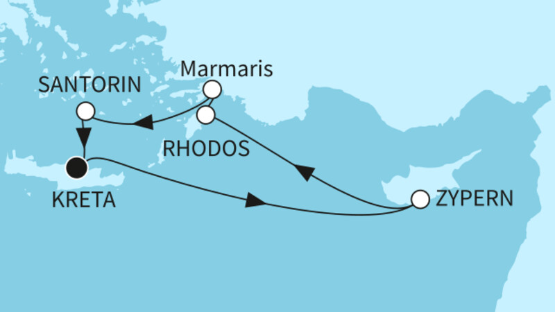 7 Nächte - Östliches Mittelmeer mit Rhodos - ab/bis Heraklion 7 Nächte - Östliches Mittelmeer mit Rhodos - ab/bis Heraklion