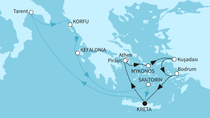 14 Nächte - Östliches Mittelmeer mit Korfu & Piräus