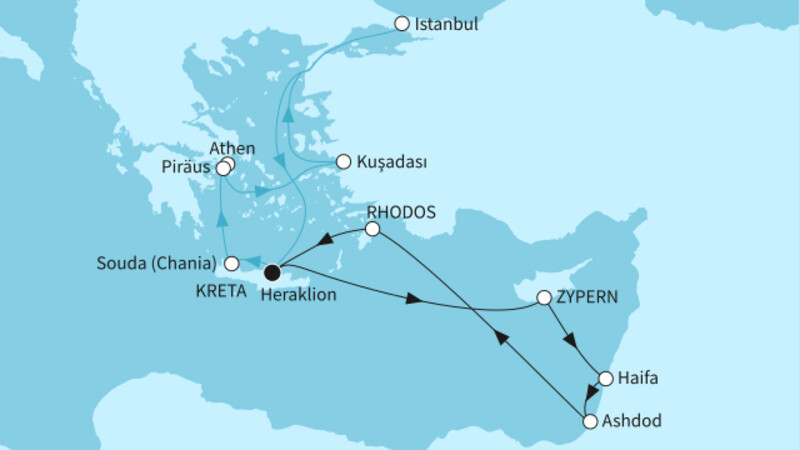 14 Nächte - Östliches Mittelmeer mit Zypern I
