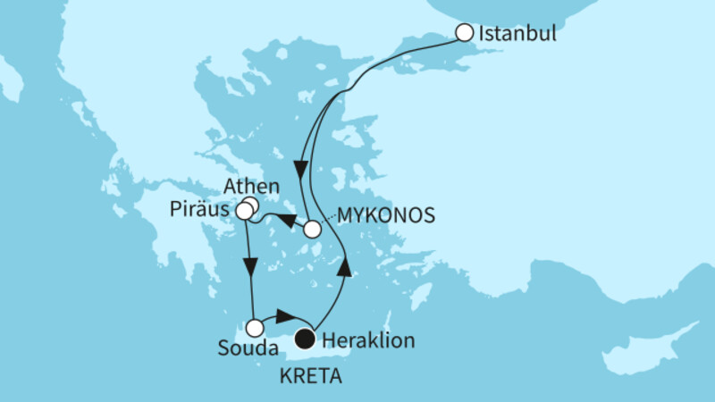 7 Nächte - Östliches Mittelmeer mit Istanbul - ab/bis Heraklion 7 Nächte - Östliches Mittelmeer mit Istanbul - ab/bis Heraklion