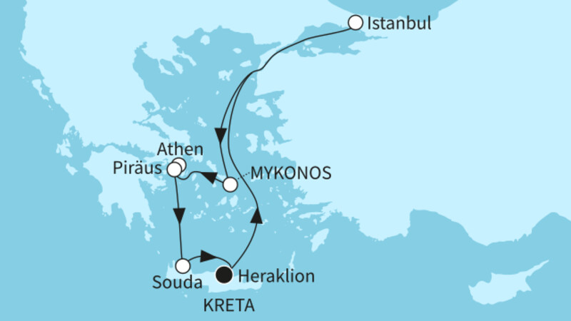 7 Nächte - Östliches Mittelmeer mit Istanbul - ab/bis Heraklion 7 Nächte - Östliches Mittelmeer mit Istanbul - ab/bis Heraklion