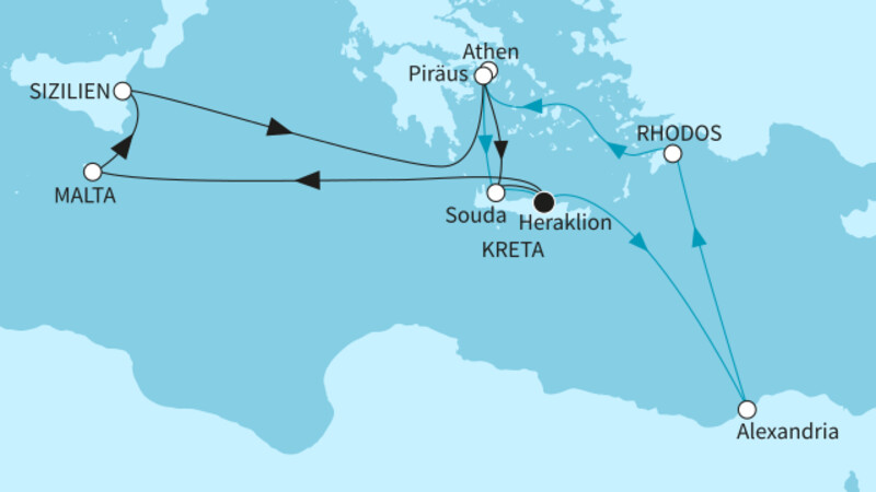 14 Nächte - Perlen des Mittelmeers - ab/bis Heraklion 14 Nächte - Perlen des Mittelmeers - ab/bis Heraklion