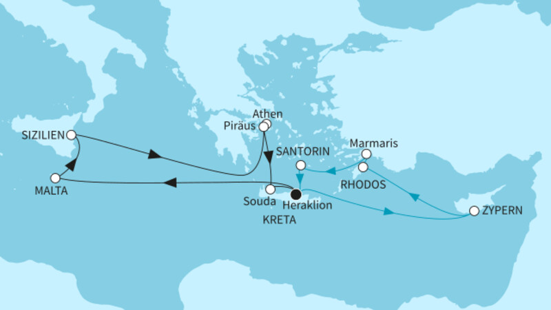 14 Nächte - Vielfalt des östlichen Mittelmeers - ab/bis Heraklion 14 Nächte - Vielfalt des östlichen Mittelmeers - ab/bis Heraklion