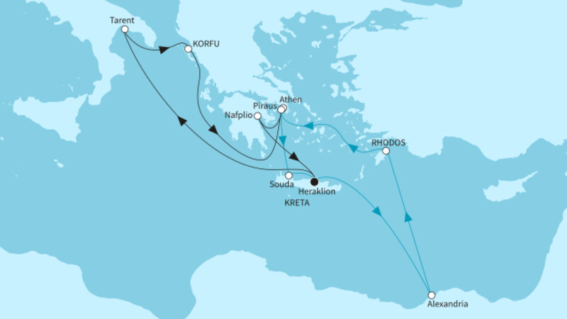 14 Nächte - Vielfalt des östlichen Mittelmeers - ab/bis Heraklion 14 Nächte - Vielfalt des östlichen Mittelmeers - ab/bis Heraklion