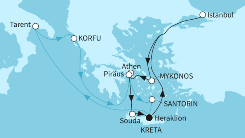 14 Nächte - Östliches Mittelmeer intensiv - ab/bis Heraklion 14 Nächte - Östliches Mittelmeer intensiv - ab/bis Heraklion