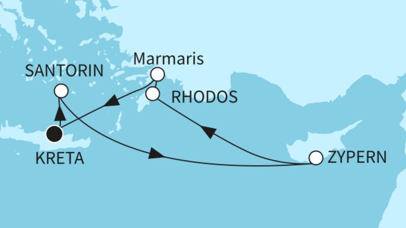 7 Nächte - Östliches Mittelmeer mit Rhodos - ab/bis Heraklion 7 Nächte - Östliches Mittelmeer mit Rhodos - ab/bis Heraklion
