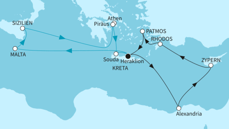 14 Nächte - Östliches Mittelmeer intensiv ab/bis Heraklion 14 Nächte - Östliches Mittelmeer intensiv ab/bis Heraklion