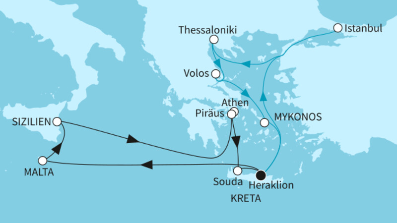 14 Nächte - Höhepunkte des Östlichen Mittelmeers - ab/bis Heraklion 14 Nächte - Höhepunkte des Östlichen Mittelmeers - ab/bis Heraklion