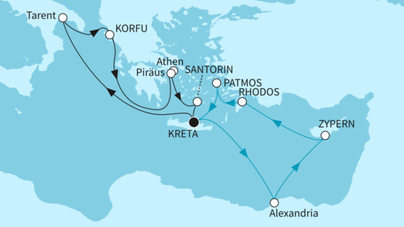 14 Nächte - Vielfalt des Östlichen Mittelmeers - ab/bis Heraklion 14 Nächte - Vielfalt des Östlichen Mittelmeers - ab/bis Heraklion
