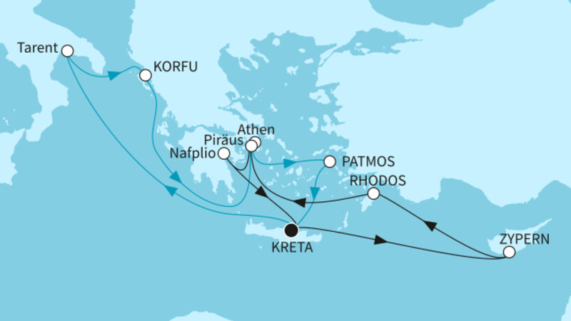 14 Nächte - Östliches Mittelmeer intensiv - ab/bis Heraklion 14 Nächte - Östliches Mittelmeer intensiv - ab/bis Heraklion