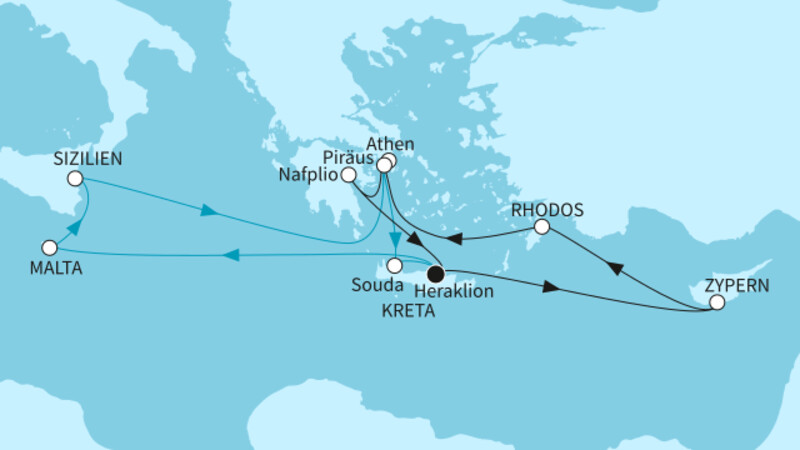 14 Nächte - Östliches Mittelmeer intensiv - ab/bis Heraklion 14 Nächte - Östliches Mittelmeer intensiv - ab/bis Heraklion