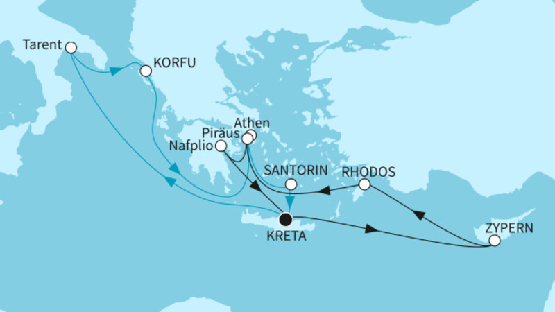 14 Nächte - Vielfalt des Östlichen Mittelmeers - ab/bis Heraklion 14 Nächte - Vielfalt des Östlichen Mittelmeers - ab/bis Heraklion