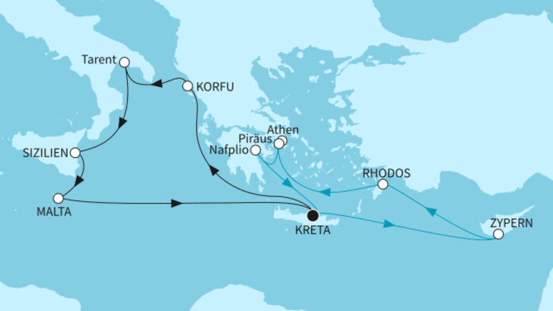 14 Nächte - Östliches Mittelmeer intensiv - ab/bis Heraklion 14 Nächte - Östliches Mittelmeer intensiv - ab/bis Heraklion