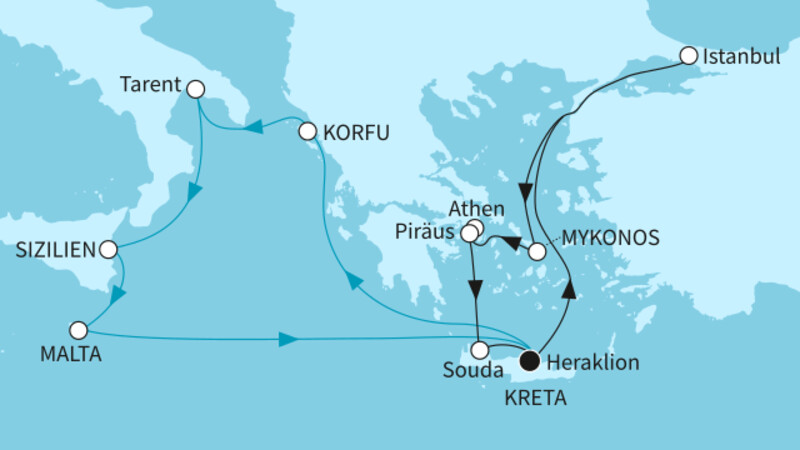 14 Nächte - Zwischen Östlichem Mittelmeer und Bosporus - ab/bis Heraklion 14 Nächte - Zwischen Östlichem Mittelmeer und Bosporus - ab/bis Heraklion