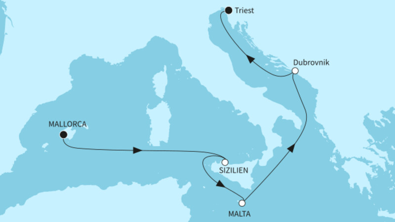 7 Nächte - Mittelmeerinseln und Perle der Adria - ab Palma/bis Triest 7 Nächte - Mittelmeerinseln und Perle der Adria - ab Palma/bis Triest