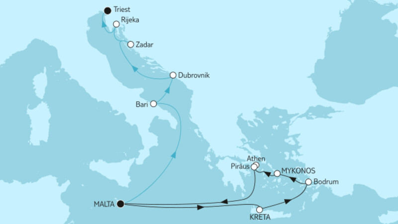 Griechenland ab Malta & Adria mit Dubrovnik
