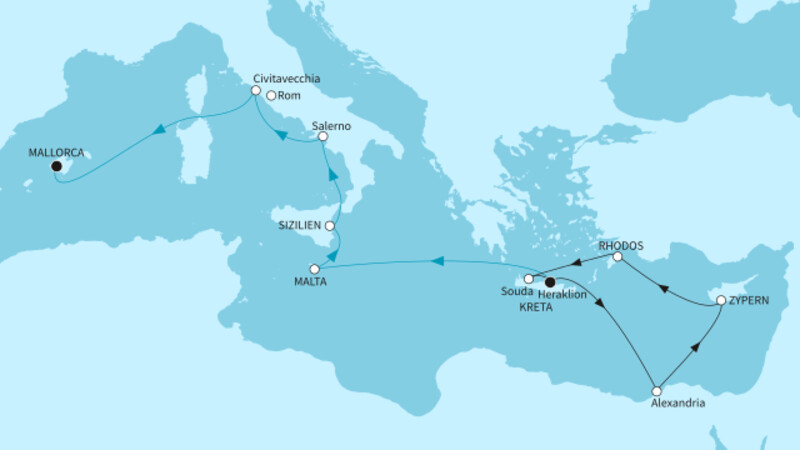 14 Nächte - Ägypten, Inselglück und La dolce vita - ab Heraklion/bis Palma 14 Nächte - Ägypten, Inselglück und La dolce vita - ab Heraklion/bis Palma