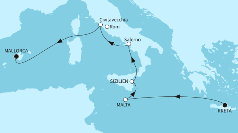 7 Nächte - Mediterrane Auszeit - ab Heraklion/bis Palma 7 Nächte - Mediterrane Auszeit - ab Heraklion/bis Palma