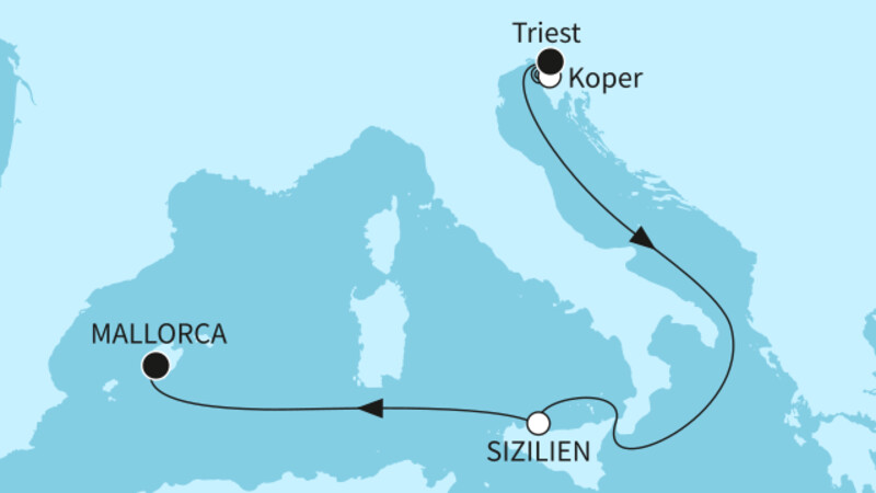8 Nächte - Taufreise - ab Triest/bis Palma 8 Nächte - Taufreise - ab Triest/bis Palma